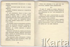 15.05.1945, brak miejsca.
Książeczka uposażenia Zbigniewa Jackowskiego zawierająca dane ewidencyjne, informacje o wypłaconym uposażeniu, obciążeniach i ich spłatach oraz o skarbowych wyposażeniach materiałowych.
Fot. NN, zbiory Ośrodka KARTA, Pogotowie Archiwalne [PAF_042], przekazał Zbigniew Jackowski