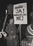 13.12.1982, Szwecja.
Rocznica stanu wojennego. Na transparencie napis: 