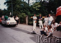 Maj 1984, Malmo, Szwecja.
Uczestnicy demonstracji pod konsulatem polskim w protestują przeciwko wyborom do rad narodowych w Polsce.
Fot. NN, zbiory Ośrodka KARTA, udostępnili Elżbieta i Jakub Święciccy