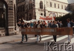 22-25.08.1986, Lund, Szwecja. 
Demonstracja prosolidarnościowa podczas europejskiego zjazdu CSSO - 