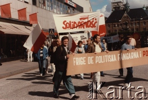 22-25.08.1986, Lund, Szwecja. 
Demonstracja prosolidarnościowa podczas europejskiego zjazdu CSSO - 