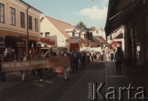 22-25.08.1986, Lund, Szwecja. 
Demonstracja prosolidarnościowa podczas europejskiego zjazdu CSSO - 