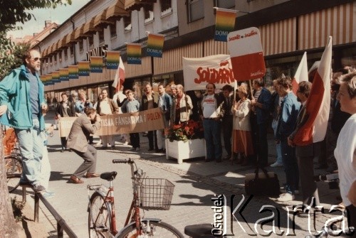 22-25.08.1986, Lund, Szwecja. 
Demonstracja prosolidarnościowa podczas europejskiego zjazdu CSSO - 