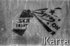 1987-1989, Warszawa, Polska.
Towarzystwo Malarzy Pokojowych, szablony m. in. Rafała Grunta na warszawskim Śródmieściu.
Fot. Artur Polit, zbiory Fundacji Ośrodka KARTA