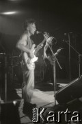 1988-1989, Warszawa, Polska.
Zespół Zielone Żabki, od lewej Mirosław Malec 