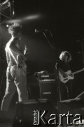 1988-1989, Warszawa, Polska.
Zespół Zielone Żabki, od lewej Mirosław Malec 