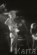 1988-1989, Warszawa, Polska.
Zespół Zielone Żabki, od lewej Mirosław Malec 