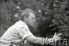 03-06.08.1988, Jarocin, Polska.
Festiwal Muzyki Rockowej Jarocin '88, n/z Jerzy Owsiak.
Fot. Artur Polit, zbiory Fundacji Ośrodka KARTA