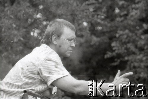 03-06.08.1988, Jarocin, Polska.
Festiwal Muzyki Rockowej Jarocin '88, n/z Jerzy Owsiak.
Fot. Artur Polit, zbiory Fundacji Ośrodka KARTA