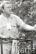 03-06.08.1988, Jarocin, Polska.
Festiwal Muzyki Rockowej Jarocin '88, n/z Jerzy Owsiak.
Fot. Artur Polit, zbiory Fundacji Ośrodka KARTA