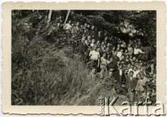 1945, Szwajcaria.
Młodzi mężczyźni internowani na terenie Szwajcarii. Wśród nich był Jan Pawłowski, który uciekł z IIII Rzeszy.
Fot. NN, udostępnili Barbara i Jan Pawłowscy, zbiory Ośrodka KARTA