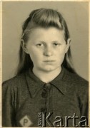 1944-1945, III Rzesza Niemiecka.
Janina Pawłowska, siostra Jana Pawłowskiego, wywieziona z Polski na roboty przymusowe.
Fot. NN, udostępnili Barbara i Jan Pawłowscy, zbiory Ośrodka KARTA
