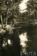 Lato 1939, Moszczenica, woj. łódzkie, Rzeczpospolita Polska.
Rzeka płynąca przez wieś.
Fot. NN, kolekcja Larysy Zajączkowskiej-Mitznerowej, zbiory Ośrodka KARTA