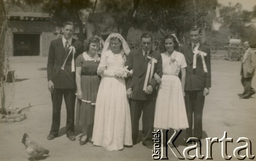 1954, prowincja Chaco, Argentyna. 
Ślub Marii Kramarz i Wacława Bazyluka. Z parą młodą stoją: Józef Kramarz (1. z lewej), Stanisława Wojtuń (2. od lewej), Tadeusz Kramarz (1. z prawej), Elena Gurniak (2. z prawej).
Fot. NN, zbiory Marii Kramarz, reprodukcje cyfrowe w Bibliotece Polskiej im. Ignacego Domeyki w Buenos Aires (Biblioteca Polaca Ignacio Domeyko) i w Ośrodku KARTA w Warszawie.