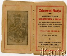 Zbiór nabożeństw i pieśni.
Fot. NN, zbiory Adeli, Rozalii i Aleksandra Ziembińskich, reprodukcje cyfrowe w Bibliotece Polskiej im. Ignacego Domeyki w Buenos Aires (Biblioteca Polaca Ignacio Domeyko) i w Ośrodku KARTA w Warszawie.