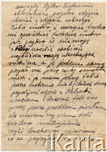 Korespondencja rodziny Ziembickich - polskich emigrantów z argentyńskiej prowincji Chaco. 
Fot. NN, zbiory Adeli, Rozalii i Aleksandra Ziembińskich, reprodukcje cyfrowe w Bibliotece Polskiej im. Ignacego Domeyki w Buenos Aires (Biblioteca Polaca Ignacio Domeyko) i w Ośrodku KARTA w Warszawie.