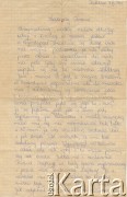 9.06.1974, Podlesie. List Jana Kołodzieja do brata Juljana, który wyemigrował do Argentyny. Strona 1.
Fot. NN, udostępnił Alfredo Kołodziej, reprodukcje cyfrowe w Bibliotece Polskiej im. Ignacego Domeyki w Buenos Aires (Biblioteca Polaca Ignacio Domeyko) i w Ośrodku KARTA w Warszawie.