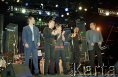 02.12.2001, Kalisz, Polska.
28. Międzynarodowy Festiwal Pianistów Jazzowych. Występ Alex Wilson Quintet; na zdjęciu: Alex Wilson, Neville Malcolm, Jorge Posada, Davide Giovannini, Paul Jayasinha. 
Fot. Stanisław Kulawiak, zbiory Ośrodka KARTA