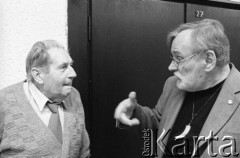 29.11.2003, Kalisz, Polska.
30. Międzynarodowy Festiwal Pianistów Jazzowych. Kompozytor i multiinstrumentalista Andrzej Kurylewicz (z prawej) oraz kontrabasista Witold Kujawski.
Fot. Stanisław Kulawiak, zbiory Ośrodka KARTA