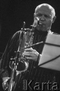 27.11.2004, Kalisz, Polska.
31. Międzynarodowy Festiwal Pianistów Jazzowych. Występują Vitold Rek i Vladislav Sendetzki. Na zdjęciu Gerd Dudek.
Fot. Stanisław Kulawiak, zbiory Ośrodka KARTA