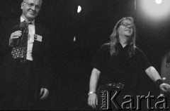 27.11.2004, Kalisz, Polska.
31. Międzynarodowy Festiwal Pianistów Jazzowych. Występują Vitold Rek i Vladislav Sendetzki. Na zdjęciu Vladislav Sendetzki (z prawej) i krytyk muzyczny Paweł Brodowski.
Fot. Stanisław Kulawiak, zbiory Ośrodka KARTA