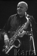 27.11.2004, Kalisz, Polska.
31. Międzynarodowy Festiwal Pianistów Jazzowych. Występują Vitold Rek i Vladislav Sendetzki. Na zdjęciu Gerd Dudek.
Fot. Stanisław Kulawiak, zbiory Ośrodka KARTA
