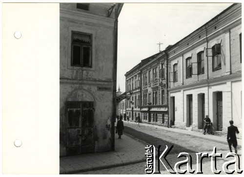 Wiosna 1940, Rzeszów, dystrykt krakowski, Generalne Gubernatorstwo.
Zbieg ulic Słowackiego i Króla Kazimierza na Starym Mieście.  
Fot. NN, kolekcja Bogusława Kotuli, zbiory Fundacji Ośrodka KARTA