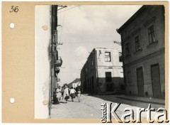 1940, Rzeszów, dystrykt krakowski, Generalne Gubernatorstwo.
Ulica Jancentego Gałęzowskiego w okresie okupacji niemieckiej. 
Fot. NN, kolekcja Bogusława Kotuli, zbiory Fundacji Ośrodka KARTA