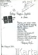 1922, Lwów, Polska.
Podanie Włodzimierza Bryły (ojca Bogusławy Bryły-Czerny) o pracę na stanowisko praktykanta manipulacyjnego przy Magistracie Lwowskim.
Zbiory Archiwum Historii Mówionej Ośrodka KARTA i Domu Spotkań z Historią, udostępniła Bogusława Bryła-Czerna w ramach projektu 