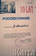 14.11.1998, Daugavpils (Dyneburg), Łotwa.
Podziękowanie dla Jana Masalskiego za krzewienie i odradzanie kultury polskiej na Łotwie, podpisane przez Prezesa Daugawpiłskiego Oddziału Związku Polaków na Łotwie „Promień”, W. Nowickiego.
Fot. Alina Szamruchiewicz, zbiory Archiwum Historii Mówionej Ośrodka KARTA i Domu Spotkań z Historią, udostępnił Jan Masalski w ramach projektu 