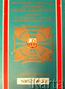 15.08.1984, Jasna Góra, Częstochowa, Polska.
Okładka legitymacji do Honorowej Odznaki Żołnierza Armii Krajowej Okręgu Wileńskiego 