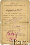 27.11.1920, Polska.
Dokument poświadczający nadanie Janowi Gadomskiemu (ojcu Ireny Gadomskiej, potem Jankowskiej) prawa do noszenia odznaki 1 Pułku Artylerii Ciężkiej (strona 2/2).
Zbiory Archiwum Historii Mówionej Ośrodka KARTA i Domu Spotkań z Historią, udostępniła Irena Jankowska w ramach projektu 