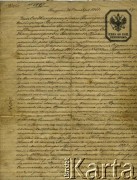 28.10.1861, Imperium Rosyjskie.
Dokument rodzinny ze zbiorów prywatnych Wandy Sosnowskiej (1/7)
Fot. NN, zbiory Archiwum Historii Mówionej Ośrodka KARTA i Domu Spotkań z Historią, udostępniła Wanda Sosnowska w ramach projektu 