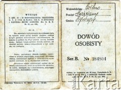 3.11.1934, Łyntupy, pow. święciański, Polska.
Dowód osobisty Bronisławy Kopel.
Fot. NN, zbiory Archiwum Historii Mówionej Ośrodka KARTA i Domu Spotkań z Historią, udostępnił Czesław Żótkiewicz w ramach projektu 