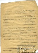 16.09.1939, Czortków, woj. tarnopolskie, Polska.
Deklaracja Zuzanny Nagrodzkiej dotycząca jej pracy w Izbie Skarbowej.
Zbiory Archiwum Historii Mówionej Ośrodka KARTA i Domu Spotkań z Historią, udostępnił Włodzimierz Cependa w ramach projektu 