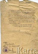 24.10.1911, Lwów, zabór austriacki.
Pismo Lwowskiego Cesarsko-Królewskiego Wyższego Sądu Krajowego do Michała Nagrodzkiego w sprawie przeniesienia do pracy w Czortkowie (strona 2 z 2).
Zbiory Archiwum Historii Mówionej Ośrodka KARTA i Domu Spotkań z Historią, udostępnił Włodzimierz Cependa w ramach projektu 