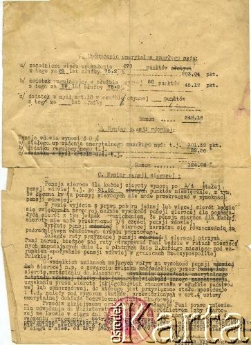 27.10.1938, Lwów, Polska.
Pismo Izby Skarbowej we Lwowie do Zuzanny Nagrodzkiej dotyczące uposażenia po zmarłym mężu Michale Nagrodzkim (strona 2 z 2).
Zbiory Archiwum Historii Mówionej Ośrodka KARTA i Domu Spotkań z Historią, udostępnił Włodzimierz Cependa w ramach projektu 