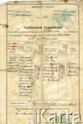 18.08.1938, Czortków, Polska.
Zaświadczenie o zawarciu związku małżeńskiego. Małżonkowie: Michał Nagrodzki (syn Jana Nagrodzkiego i Franciszki Chmielowskiej) i Zuzanna Ilnicka (córka Michała Ilnickiego i Anny Świdzińskiej). Parafia pod wezwaniem św. Stanislawa. Wypis z księgi parafialnej.
Zbiory Archiwum Historii Mówionej Ośrodka KARTA i Domu Spotkań z Historią, udostępnił Włodzimierz Cependa w ramach projektu 