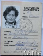 25.02.1996, Pińsk, Białoruś.
Legitymacja członkowska Związku Polaków na Białorusi należąca do Urszuli Szymańskiej, strona 1/2.
Fot. NN, zbiory Archiwum Historii Mówionej Ośrodka KARTA i Domu Spotkań z Historią, udostępniła Urszula Szymańska w ramach projektu 