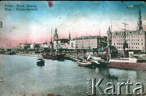 Przed 1917, Ryga, Cesarstwo Rosyjskie.
Widok na port.
Fot. NN, zbiory Archiwum Historii Mówionej Ośrodka KARTA i Domu Spotkań z Historią, udostępniła Regina Mieszkowska w ramach projektu 