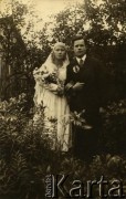 1931, Krasław, Republika Łotewska.
Zdjęcie ślubne Stanisława Czamana i Natalii Czaman z domu Erasowej.
Fot. NN, zbiory Archiwum Historii Mówionej Ośrodka KARTA i Domu Spotkań z Historią, udostępnił Stanisław Czaman w ramach projektu 