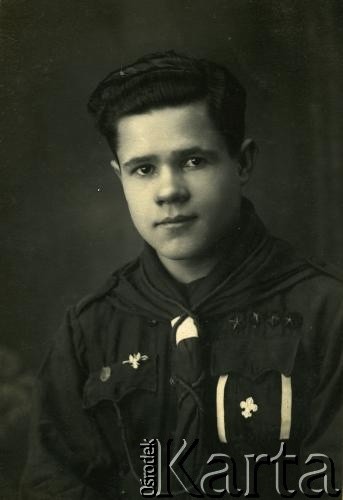 Przed 1930, Krasław, Republika Łotewska.
Stanisław Czaman w mundurku harcerskim.
Fot. NN, zbiory Archiwum Historii Mówionej Ośrodka KARTA i Domu Spotkań z Historią, udostępnił Stanisław Czaman w ramach projektu 