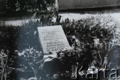 Lata 60.-70., Katyń, obwód Smoleński, Związek Socjalistycznych Republik Radzieckich.
Tablica zapowiadająca budowę kompleksu pomników ku czci polskich oficerów zamordowanych w Katyniu.
Fot. NN, zbiory Archiwum Historii Mówionej Ośrodka KARTA i Domu Spotkań z Historią, udostępniła Helena Dziewguć w ramach projektu 
