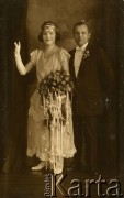 Przed 1939, brak miejsca.
Fotografia ślubna z rodzinnego archiwum Anny Bogowicz. 
Fot. NN, zbiory Archiwum Historii Mówionej Ośrodka KARTA i Domu Spotkań z Historią, udostępniła Anna Bogowicz w ramach projektu 