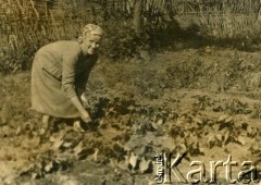 Lata 40., Giliki k/Iwieńca, Białoruska SRR, ZSRR.
Maria Popławska w kołchozie.
Fot. NN, zbiory Archiwum Historii Mówionej Ośrodka KARTA i Domu Spotkań z Historią, udostępniła Weronika Juchniewicz w ramach projektu 