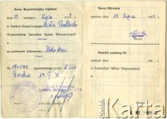 15.07.1958, Biała Podlaska, Polska.
Karta Repatriacyjna Józefy Niechwiadowicz (ur. 1912 r. we wsi Zaborce) - córka Konstantego i Adeli Niechwiadowicz, matka Teresy Muchiny. Strona 3/8.
Fot. NN, zbiory Archiwum Historii Mówionej Ośrodka KARTA i Domu Spotkań z Historią, udostępniła Teresa Muchina w ramach projektu 