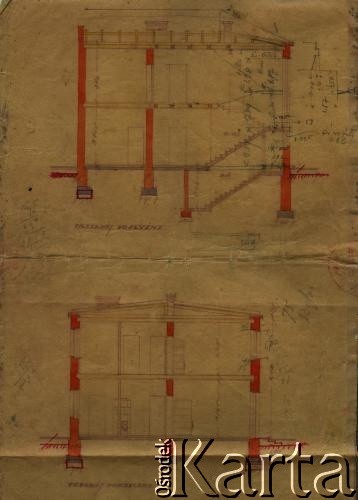 5.04.1934, Łuck, woj. wołńskie, Polska.
Plan domu Dymitra Bobrowa (teścia Jadwigi Bobrowej) - strona 1/3.
Zbiory Archiwum Historii Mówionej Ośrodka KARTA i Domu Spotkań z Historią, udostępniła Jadwiga Bobrowa w ramach projektu 