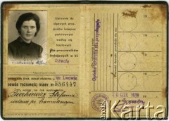 20.06.1939, Lwów, Polska.
Legitymacja Stefanii Turkiewicz, matki Danuty Turkiewicz, uprawniająca do zniżkowych przejazdów koleją.
Fot. NN, zbiory Archiwum Historii Mówionej Ośrodka KARTA i Domu Spotkań z Historią, udostępniła Danuta Turkiewicz w ramach projektu 