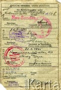 23.01.1942, Nowy Sącz, Generalne Gubernatorstwo, Nowy Sącz.
Strona z środka tzw. „Kenkarty”- dokumentu tożsamości należącego do Zofii Hurko (z d. Oślizło).
Zbiory Archiwum Historii Mówionej Ośrodka KARTA i Domu Spotkań z Historią, udostępniła Zofia Hurko w ramach projektu „KARTA z Polakami na Wschodzie” (sygnatura nagrania – AHM_PnW_1864).
