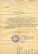 13.06.1942, Nowy Sącz, Generalne Gubernatorstwo.
Świadectwo ukończenia przez Zofię Hurko (z d. Oślizło) Kursu nauki pisania na maszynie w Szkole Pisania na Maszynie w Nowym Sączu (wersja w języku niemieckim).
Zbiory Archiwum Historii Mówionej Ośrodka KARTA i Domu Spotkań z Historią, udostępniła Zofia Hurko w ramach projektu „KARTA z Polakami na Wschodzie” (sygnatura nagrania – AHM_PnW_1864).

